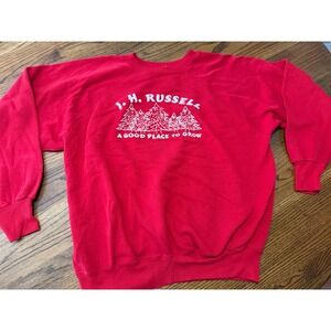 Vintage Ultra Sweats JH Russell Red Crewneck Sweatshirt XL Made in USA Raglan